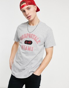 Футболка с надписью "Aero Miami" Aeropostale-Серый