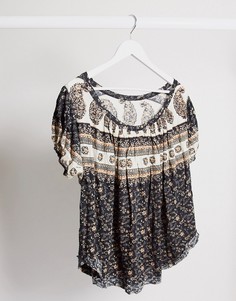 Черная футболка с принтом пейсли Free People-Черный