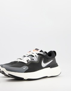 Премиум-кроссовки в черном и белом цвете Nike Running React Miler-Черный цвет