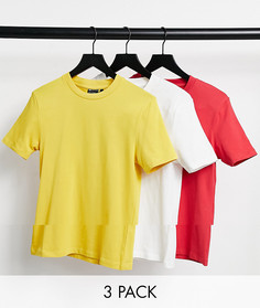 Облегающая футболка из органического хлопка ASOS DESIGN - Комплект из 3 шт.-Многоцветный
