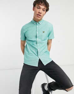 Легкая меланжевая оксфордская рубашка с короткими рукавами Lyle & Scott-Голубой