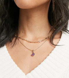 Золотистое многорядное ожерелье с подвеской-полумесяцем Reclaimed Vintage Inspired-Золотистый