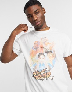 Белая oversized-футболка с принтом "Street Fighter" New Look-Белый