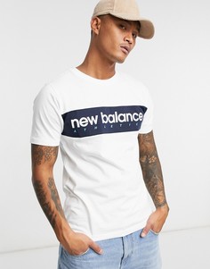 Белая футболка с логотипом в форме полосы New Balance-Черный цвет