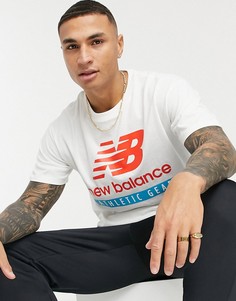 Белая футболка с фирменным логотипом New Balance-Белый