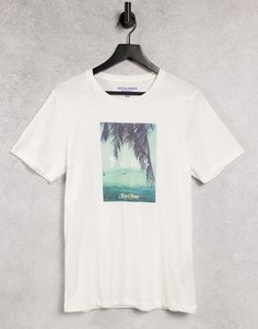 Белая футболка с графическим принтом Jack & Jones-Белый