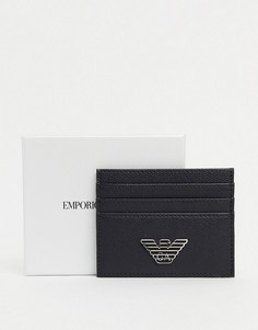 Черный кошелек для пластиковых карт с логотипом-орлом Emporio Armani-Черный цвет