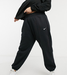 Черные джоггеры в стиле oversized с маленьким логотипом-галочкой Nike Plus-Черный цвет