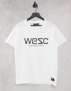 Футболка с логотипом с леопардовым принтом в камуфляжном стиле WеSC Max-Белый Wesc