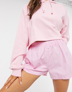 Розовые тканые боксеры-шорты для дома ASOS DESIGN-Розовый цвет