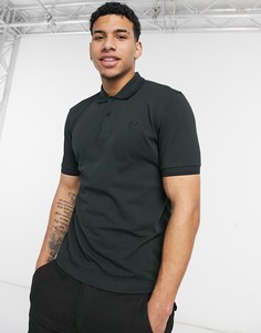 Темно-зеленое поло с двойным кантом Fred Perry-Зеленый цвет