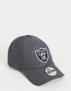 Серая сетчатая бейсболка с логотипом команды "Las Vegas Raiders" New Era Diamond Era 9FORTY-Серый