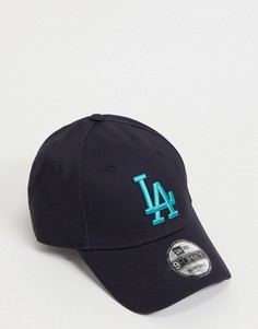 Темно-синяя бейсболка с принтом Los Angeles Dodgers New Era 9FORTY-Темно-синий
