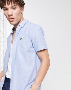 Голубая оксфордская рубашка с короткими рукавами Lyle & Scott-Голубой