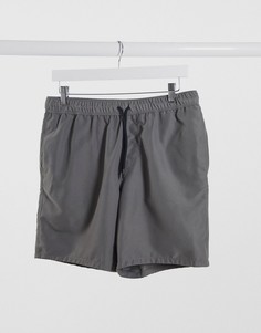 Темно-серые шорты для плавания средней длины ASOS DESIGN-Серый