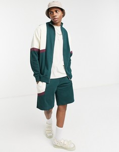 Трикотажная oversized-куртка в стиле колор блок от комплекта ASOS DESIGN-Зеленый цвет