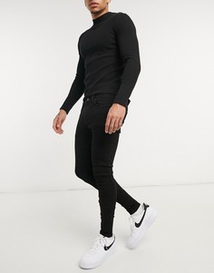 Черные джинсы с напылением River Island-Черный цвет