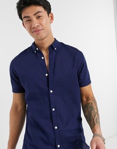 Темно-синяя рубашка Jack & Jones-Темно-синий