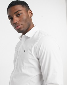 Белая однотонная рубашка узкого кроя Original Penguin-Белый