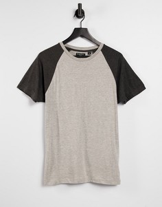 Темно-серая футболка с круглым вырезом и рукавами реглан Brave Soul-Серый