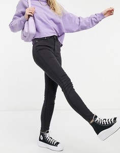 Черные джинсы скинни с завышенной талией ASOS DESIGN-Черный цвет