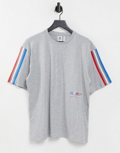 Серая футболка с логотипом-трилистником adidas Originals adicolor-Серый