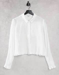 Приталенная рубашка с присборенными манжетами Lost Ink-Белый