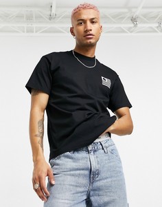 Черная футболка с волнистым принтом на спине Carhartt WIP-Черный цвет