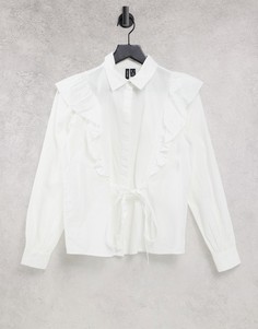 Белая рубашка с оборками Vero Moda-Белый