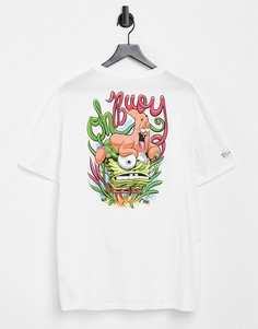 Белая футболка с принтом Губки Боба Bershka-Белый