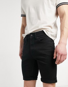 Черные зауженные джинсовые шорты Burton Menswear-Черный цвет
