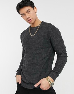Джемпер с круглым вырезом Selected Homme-Серый