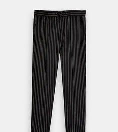 Черные зауженные джоггеры в полоску Topman Big & Tall-Черный цвет