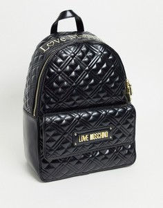 Черный стеганый рюкзак Love Moschino-Черный цвет
