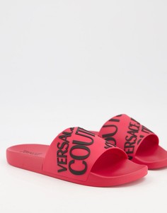 Красные шлепанцы с логотипом Versace Jeans Couture-Красный