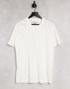 Белая футболка со сплошным флоковым принтом Sixth June-Белый