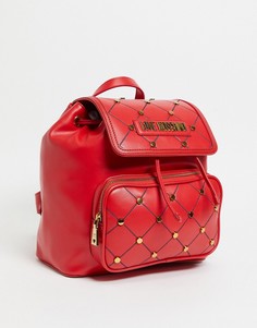 Красный рюкзак с заклепками Love Moschino