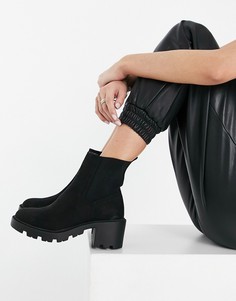 Черные ботинки челси на каблуке Topshop-Черный цвет
