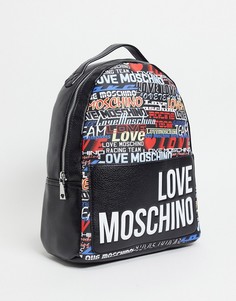 Черный рюкзак с принтом логотипа Love Moschino-Черный цвет