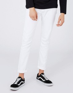 Эластичные зауженные джинсы белого цвета Topman-Белый