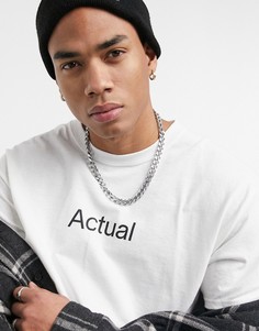 Белая футболка с логотипом спереди ASOS Actual-Белый