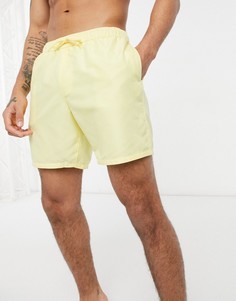 Желтые шорты для плавания средней длины ASOS DESIGN-Желтый