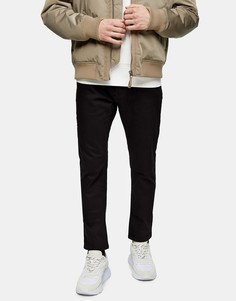 Черные узкие джинсы прямого кроя Topman-Черный цвет