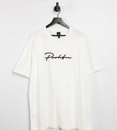 Белая узкая футболка с надписью "Prolific" River Island Big & Tall-Белый