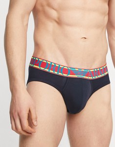 Темно-синие трусы с логотипом Emporio Armani Bodywear Pop-Темно-синий