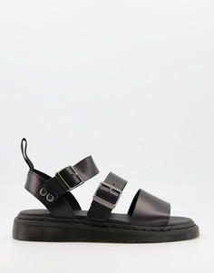Черные сандалии с ремешками Dr Martens-Черный цвет