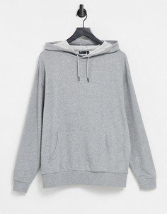 Серый меланжевый худи бойфренда в стиле super oversized из органического хлопка ASOS DESIGN
