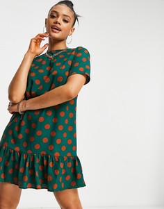 Платье с присборенной юбкой, пятнистым принтом и удлиненным подолом AX Paris-Многоцветный