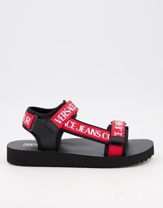 Красные сандалии с ремешками Versace Jeans Couture-Красный