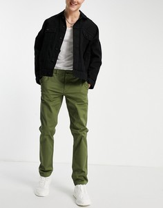 Узкие брюки чиносы цвета хаки New Look-Зеленый цвет